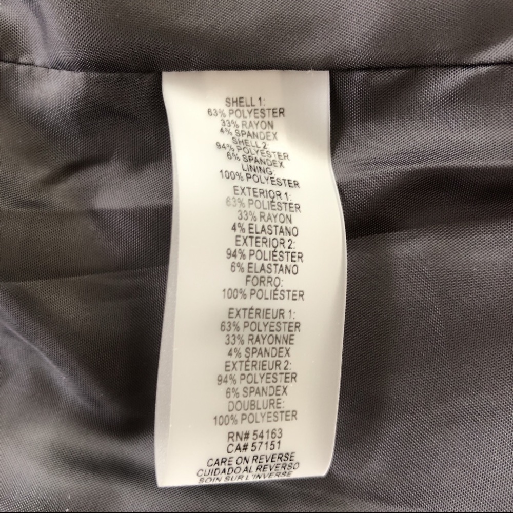 Karl Lagerfeld Gray Suede Trim V-Neck Blazer 2 - Picture 5 of 6